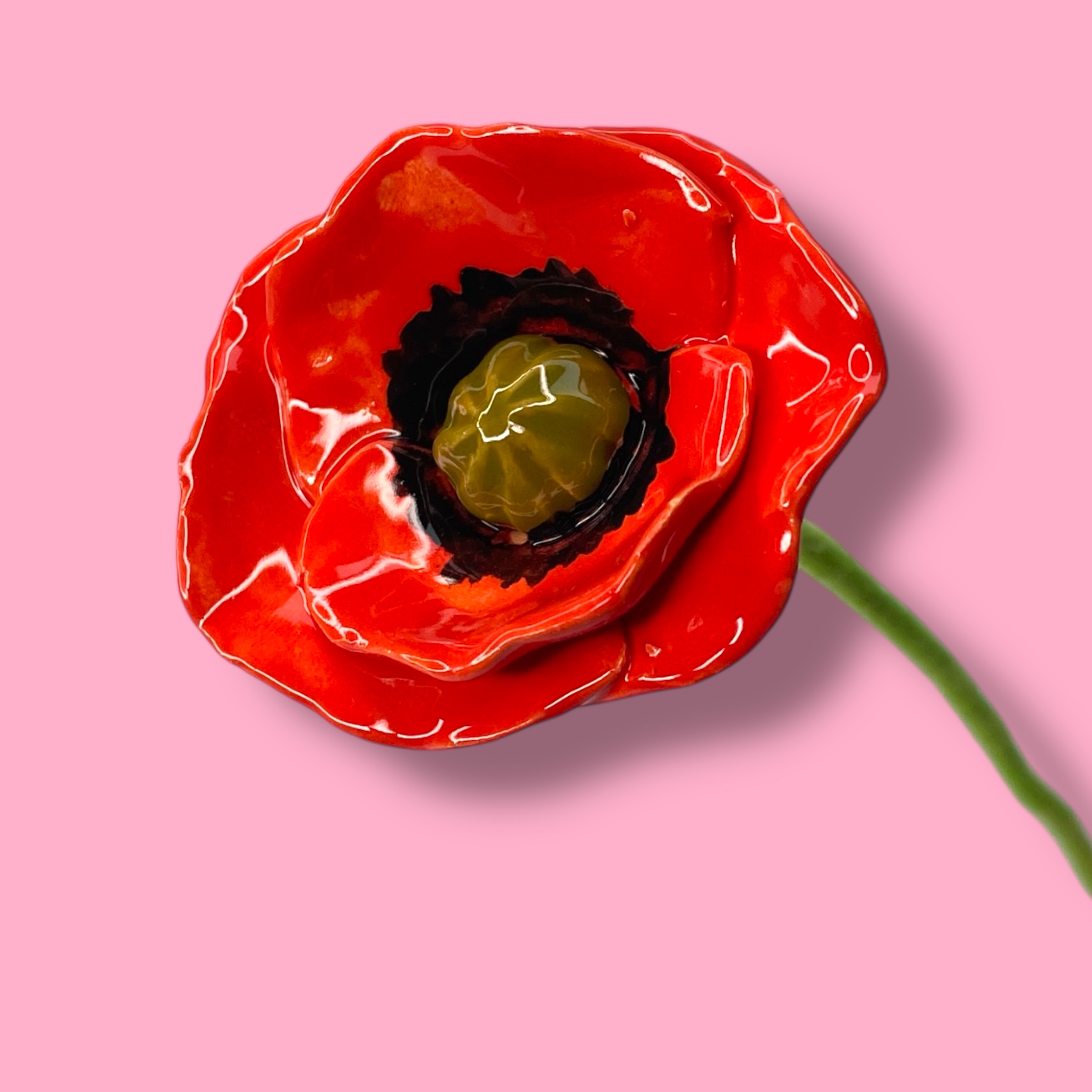 Klaproos van keramiek