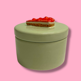 Lichtgroen doosje Monchou  van keramiek