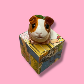 Cavia van keramiek met een klavertje vier