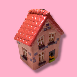 Wandlampje huisje roze 1