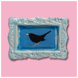 Broche 'merel' lichtblauw