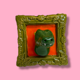 Schilderijtje van keramiek Jill Krokodil