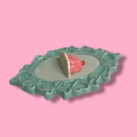 Zoet lijstje aardbei pudding