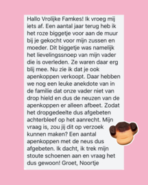 Troostkeramiek: het grappige verzoek van Noortje