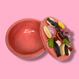 Snoeppot snoepjes zalm roze