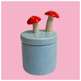 Doosje paddenstoeltjes van keramiek