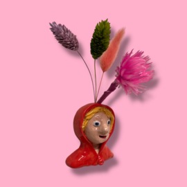 Wandvaasje Roodkapje klein van keramiek