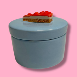 Blauw doosje Monchou  van keramiek