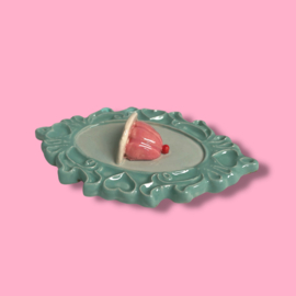 Zoet lijstje aardbei pudding