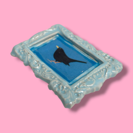 Broche 'merel' lichtblauw