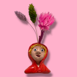 Wandvaasje Roodkapje groot van keramiek