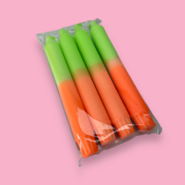 Kaars neon oranje/neon groen