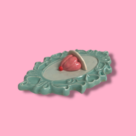 Zoet lijstje aardbei pudding