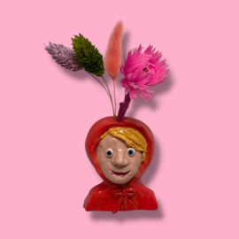 Wandvaasje Roodkapje klein van keramiek