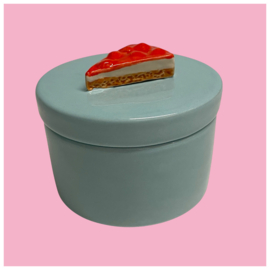 Lichtblauw doosje Monchou  van keramiek