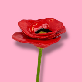 Klaproos van keramiek 