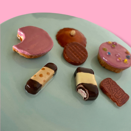 Koekjes koektrommel confetti  lichtblauw deksel