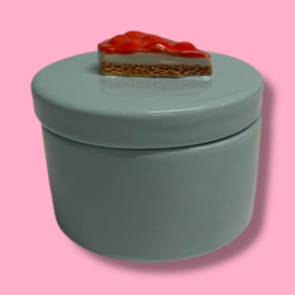 Lichtblauw doosje Monchou  van keramiek