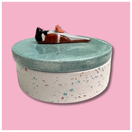 Dooie mus koektrommel confetti met glitter deksel