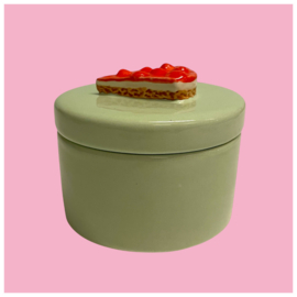 Lichtgroen doosje Monchou  van keramiek