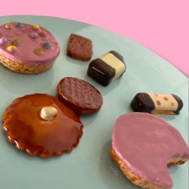 Koekjes koektrommel confetti  lichtblauw deksel