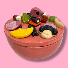 Snoeppot snoepjes zalm roze