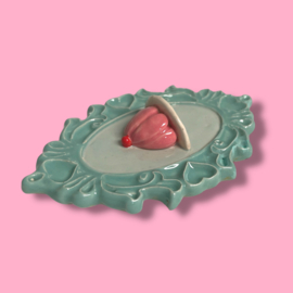 Zoet lijstje aardbei pudding