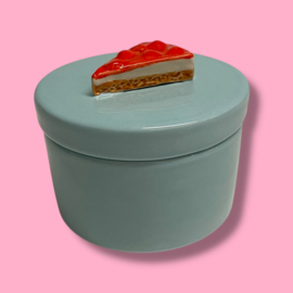 Lichtblauw doosje Monchou  van keramiek