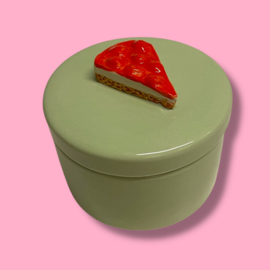 Lichtgroen doosje Monchou  van keramiek