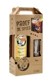 Schrobbelèr Geschenkverpakking met 1 shotglas + speelkaarten.