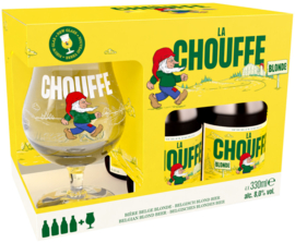CHOUFFE Gift Pack - 4 x 33cl + Glas