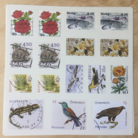 Retro Natuur-postzegel-stickers 96 stuks