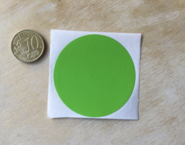 Ronde stickers 5 cm LICHT GROEN per 1, 5, 10, 25, 50 of 100 stuks, vanaf