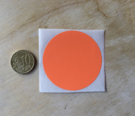 Ronde stickers 5 cm HELDER ORANJE per 1, 5, 10, 25, 50 of 100 stuks, vanaf