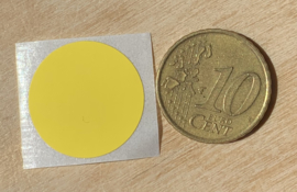 Ronde stickers 2 cm helder geel per 1, 5, 10, 25, 50 of 100 stuks, vanaf