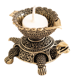 Messing Ghee lampje schildpad + 5 ghee kaarsjes