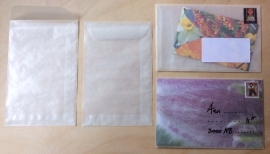 5 Pergamijn / transparante enveloppen zakjes 9,5 cm bij 14,5 cm