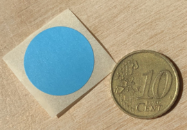 Ronde stickers 2 cm licht blauw per 1, 5, 10, 25, 50 of 100 stuks, vanaf