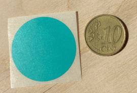 Ronde stickers 3 cm tuqoise groen per 1, 5, 10, 25, 50 of 100 stuks, vanaf