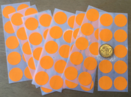 10 Sticker Punkte neonorange 19 mm