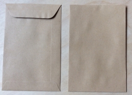 25 BRUINE enveloppen loonzakjes 9,5 cm bij 14,5 cm