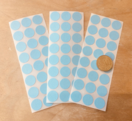 28 Ronde stickers licht blauw 13 mm