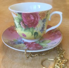 Bird feeder TEACUP YELLOW