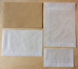STIPPEN RAND 10 Pergamijn enveloppen of bruine loonzakjes