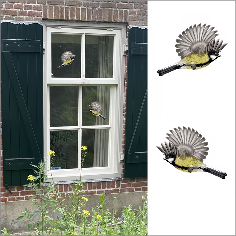 Koolmezen dubbelzijdige Raamsticker