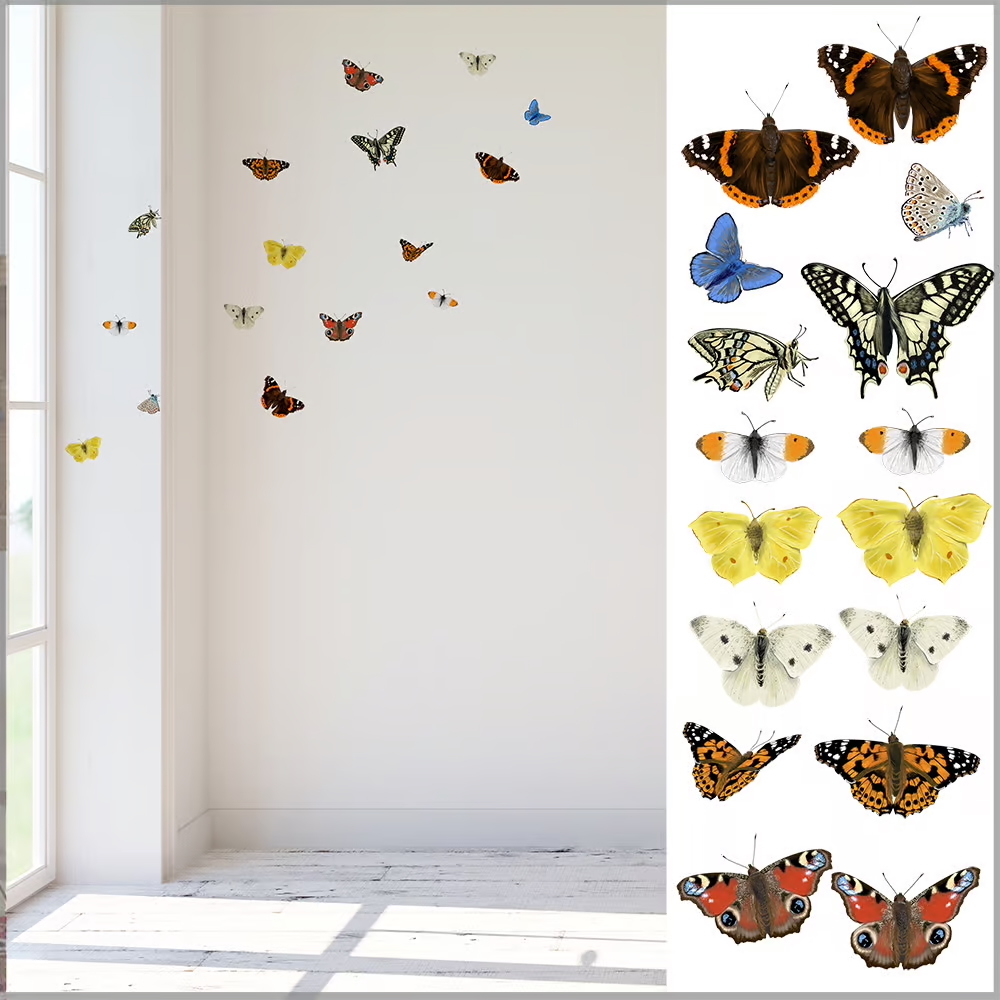Vlinders | Muur-, Camperstickers