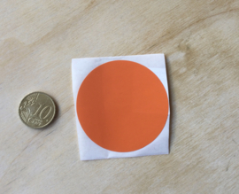 Ronde stickers 5 cm ORANJE per 1, 5, 10, 25, 50 of 100 stuks, vanaf