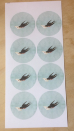 8 swallow stickers 38 MM