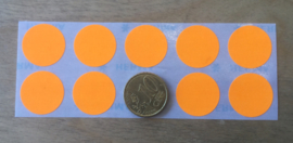 10 Sticker Punkte neonorange 19 mm