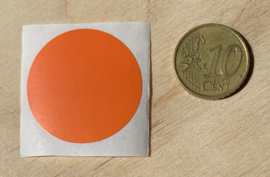 Ronde stickers 3 cm oranje per 1, 5, 10, 25, 50 of 100 stuks, vanaf